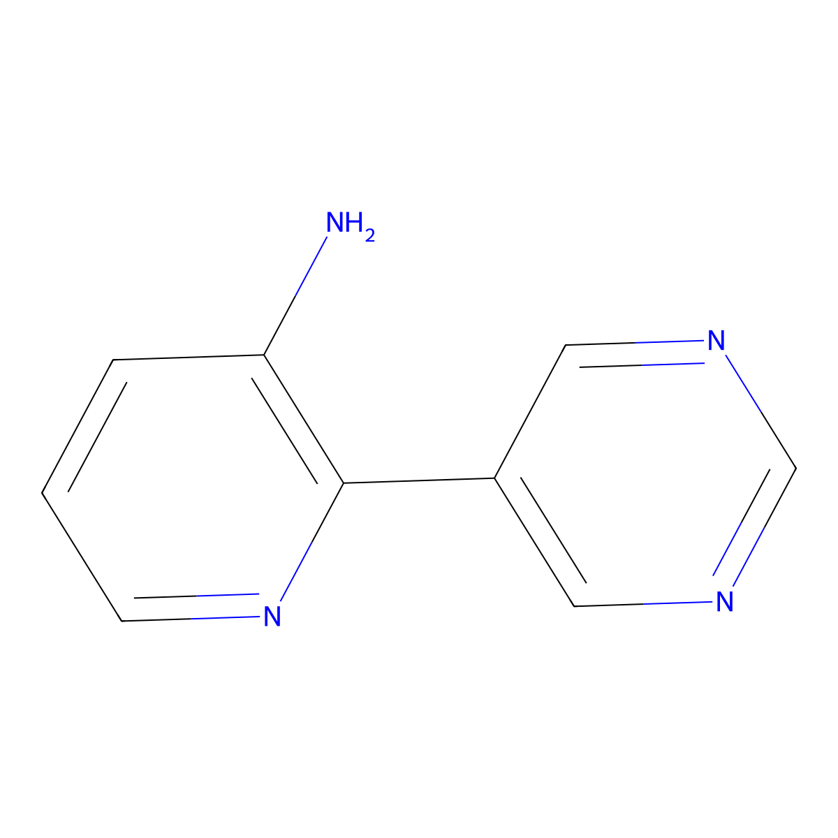 3-Amino-2-(5-pyrimidyl)pyridine molecular structure, CAS 1417518-32-1
