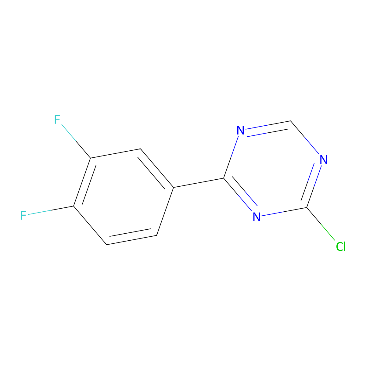 2-Chloro-4-(3,4-difluorophenyl)-1,3,5-triazine molecular structure, CAS 1417518-33-2