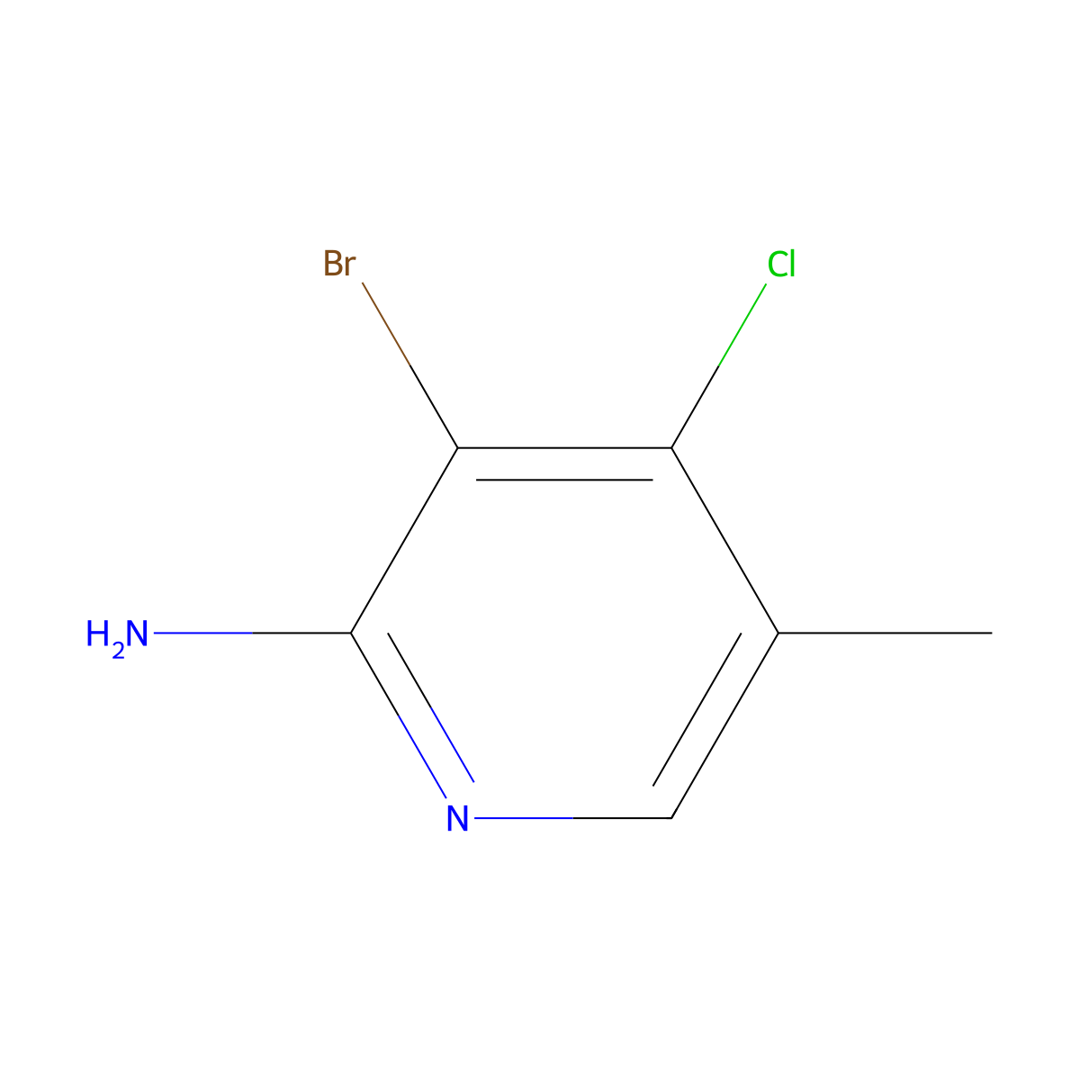 3-Bromo-4-chloro-5-methylpyridin-2-amine molecular structure, CAS 1417518-35-4
