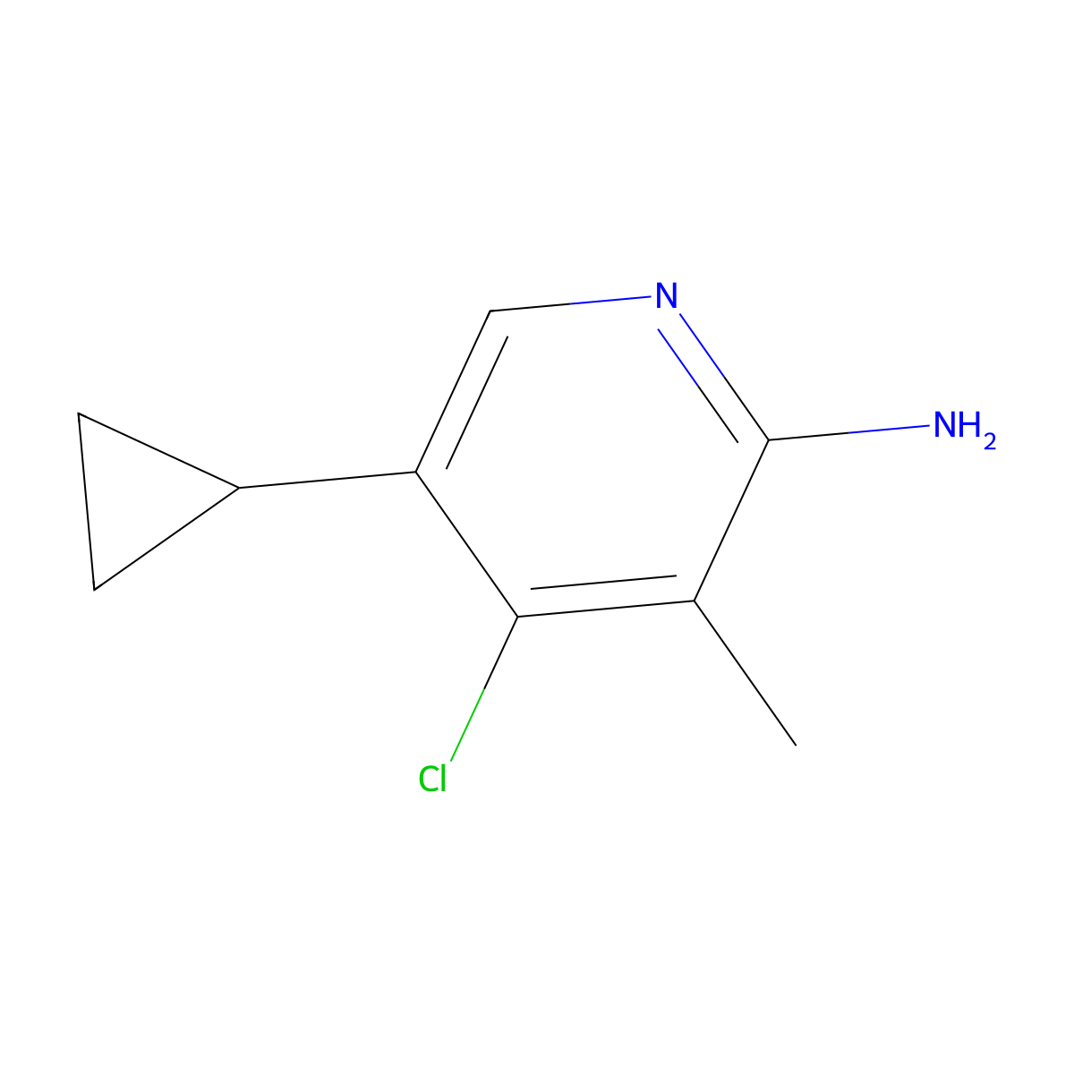 4-Chloro-5-cyclopropyl-3-methylpyridin-2-amine molecular structure, CAS 1417518-36-5