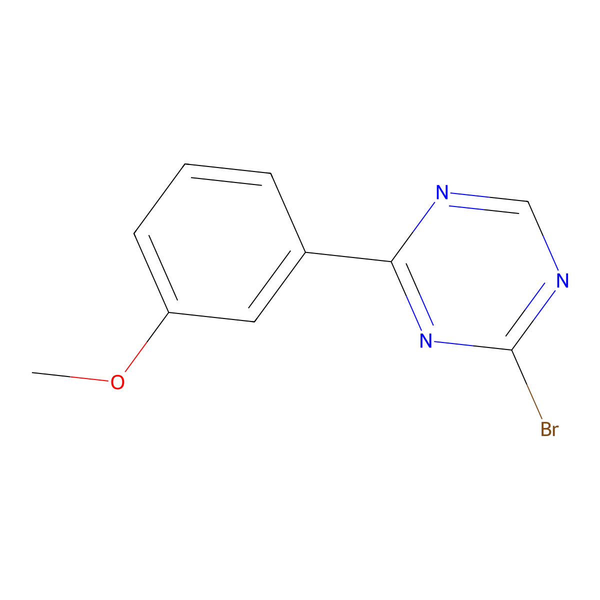 2-Bromo-4-(3-methoxyphenyl)-1,3,5-triazine molecular structure, CAS 1417518-39-8