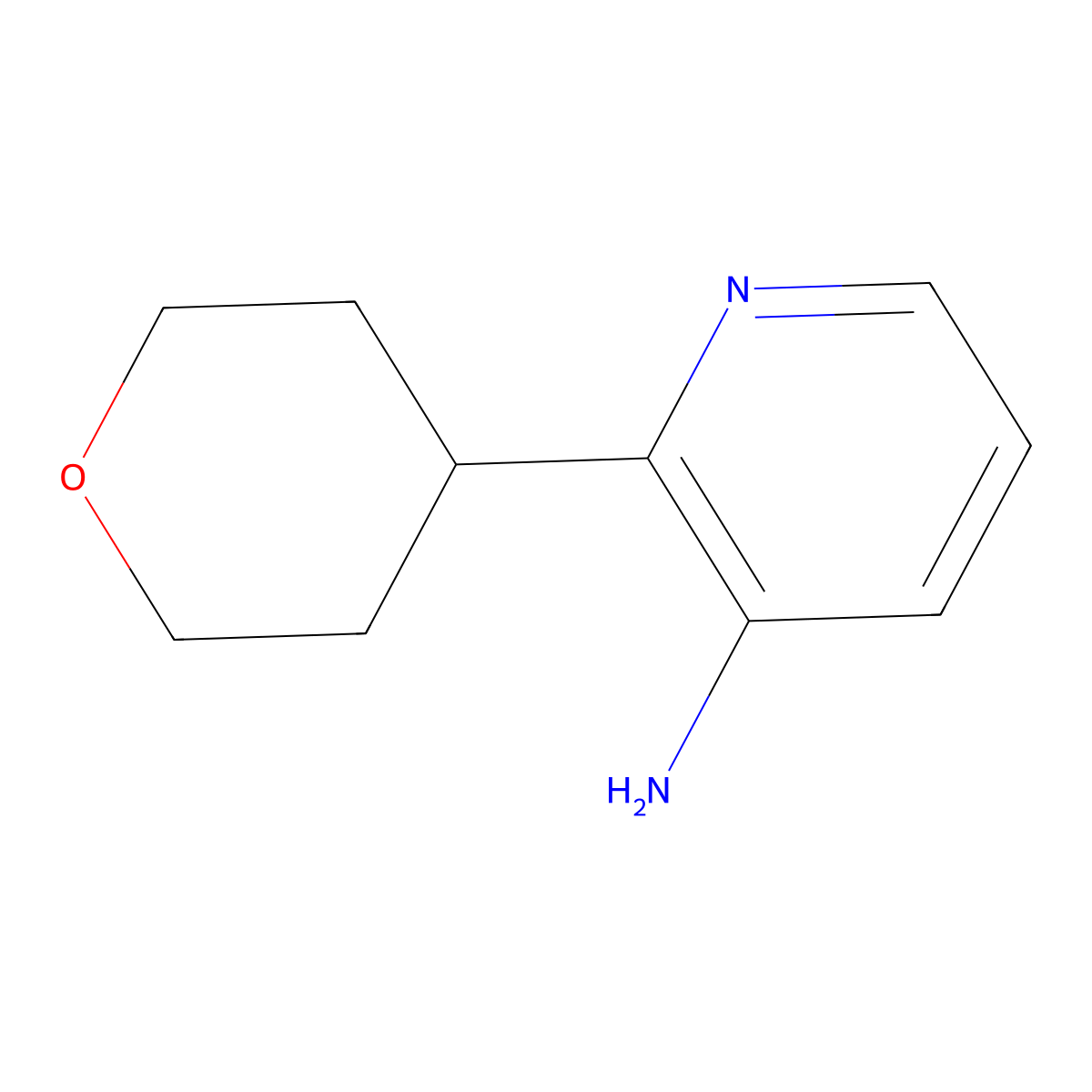 3-Amino-2-(4-tetrahydropyranyl)pyridine molecular structure, CAS 1417518-40-1
