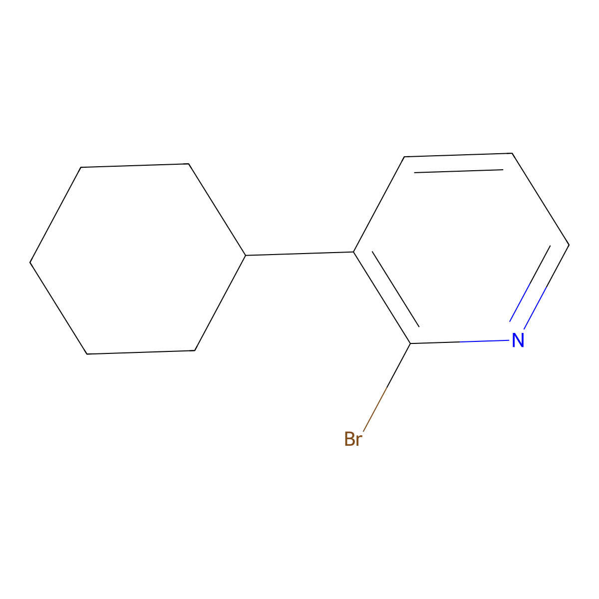 2-Bromo-3-(cyclohexyl)pyridine molecular structure, CAS 1417518-42-3