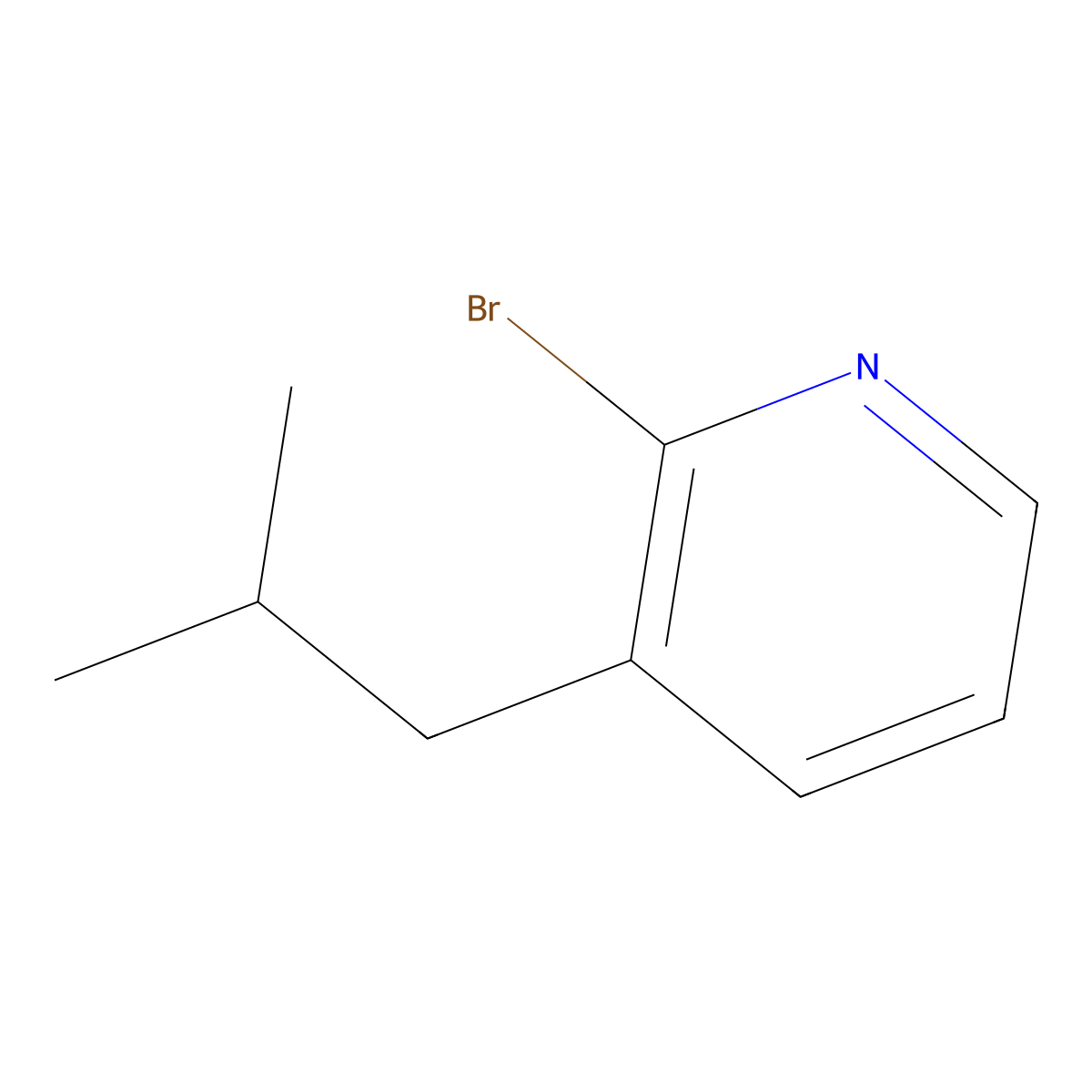 2-Bromo-3-isobutylpyridine molecular structure, CAS 1417518-44-5