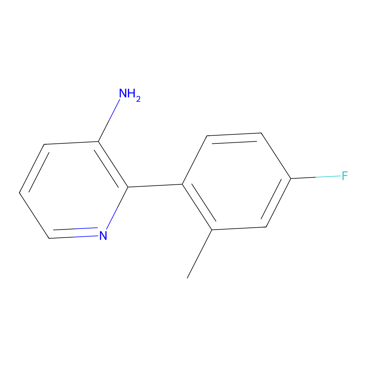 2-(4-Fluoro-2-methylphenyl)pyridin-3-amine molecular structure, CAS 1417518-47-8