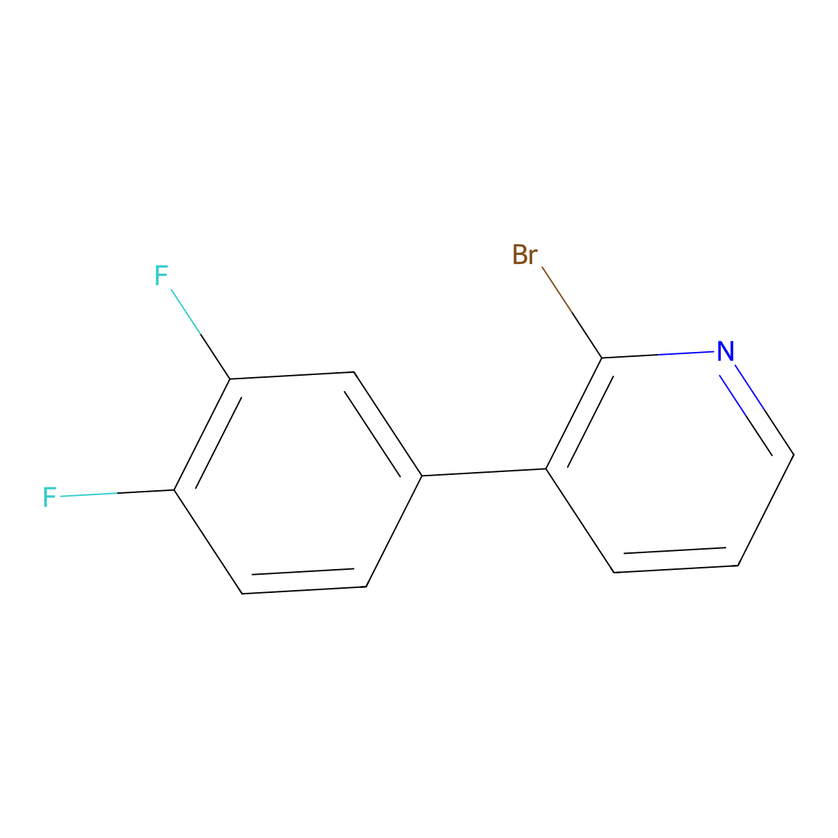 2-Bromo-3-(3,4-difluorophenyl)pyridine molecular structure, CAS 1417518-48-9