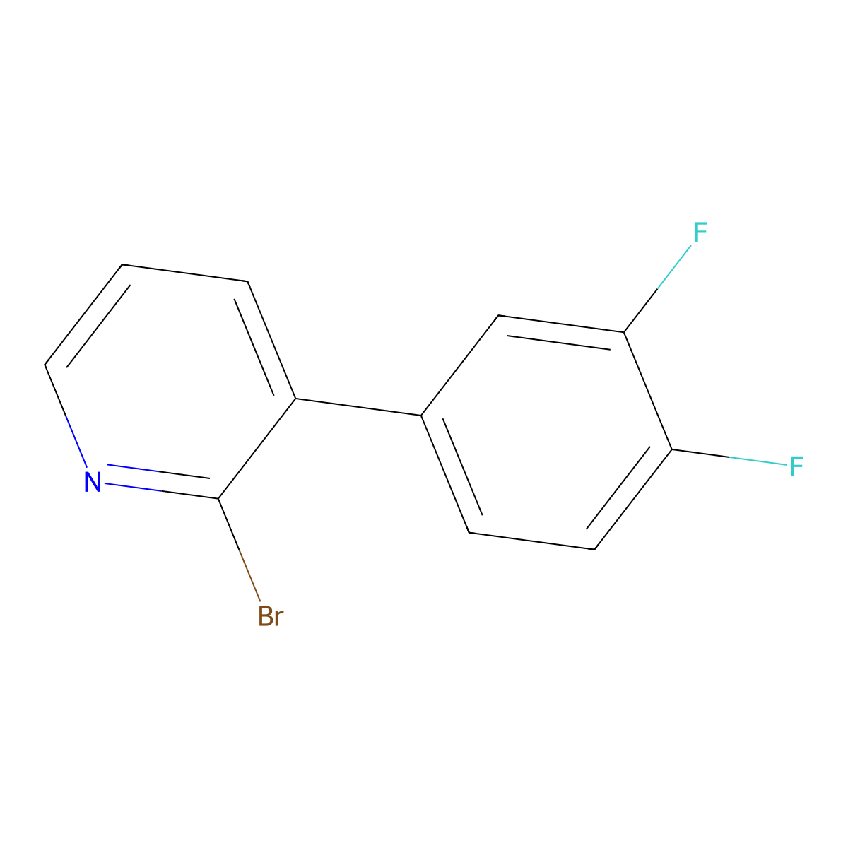 2-Bromo-3-(3,4-difluorophenyl)pyridine molecular structure, CAS 1417518-48-9