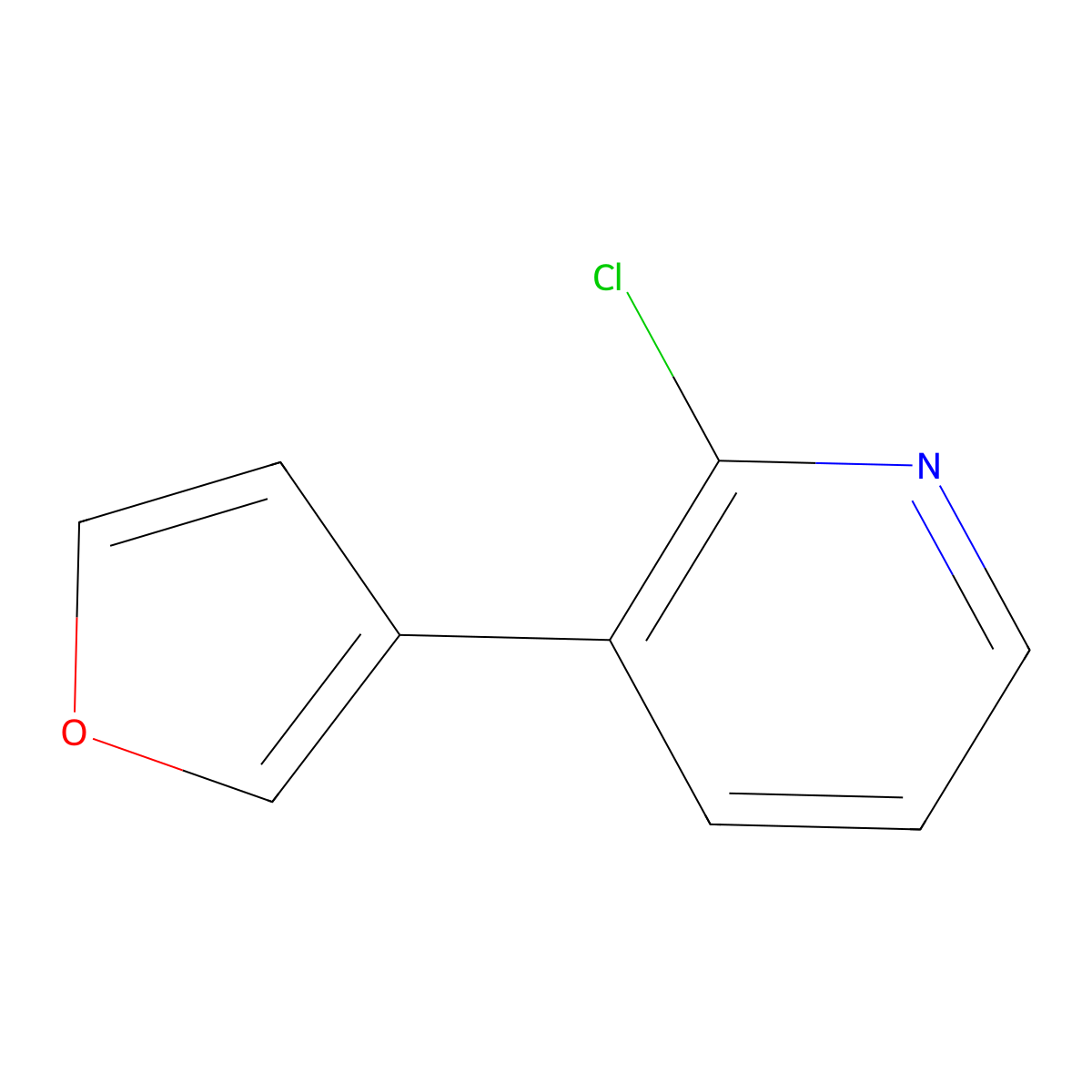 2-Chloro-3-(3-furyl)pyridine molecular structure, CAS 1417518-51-4