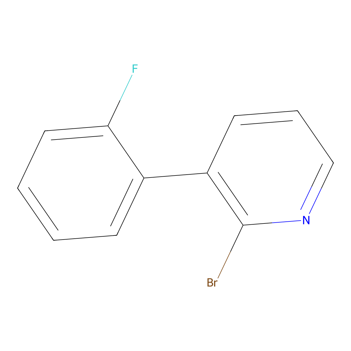 2-Bromo-3-(2-fluorophenyl)pyridine molecular structure, CAS 1417518-56-9