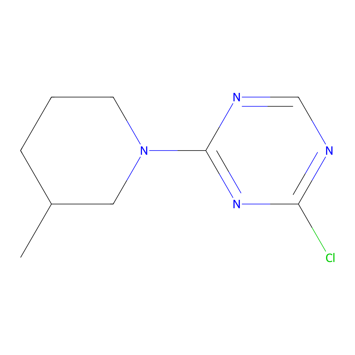 2-Chloro-4-(3-methylpiperidin-1-yl)-1,3,5-triazine molecular structure, CAS 1417518-62-7