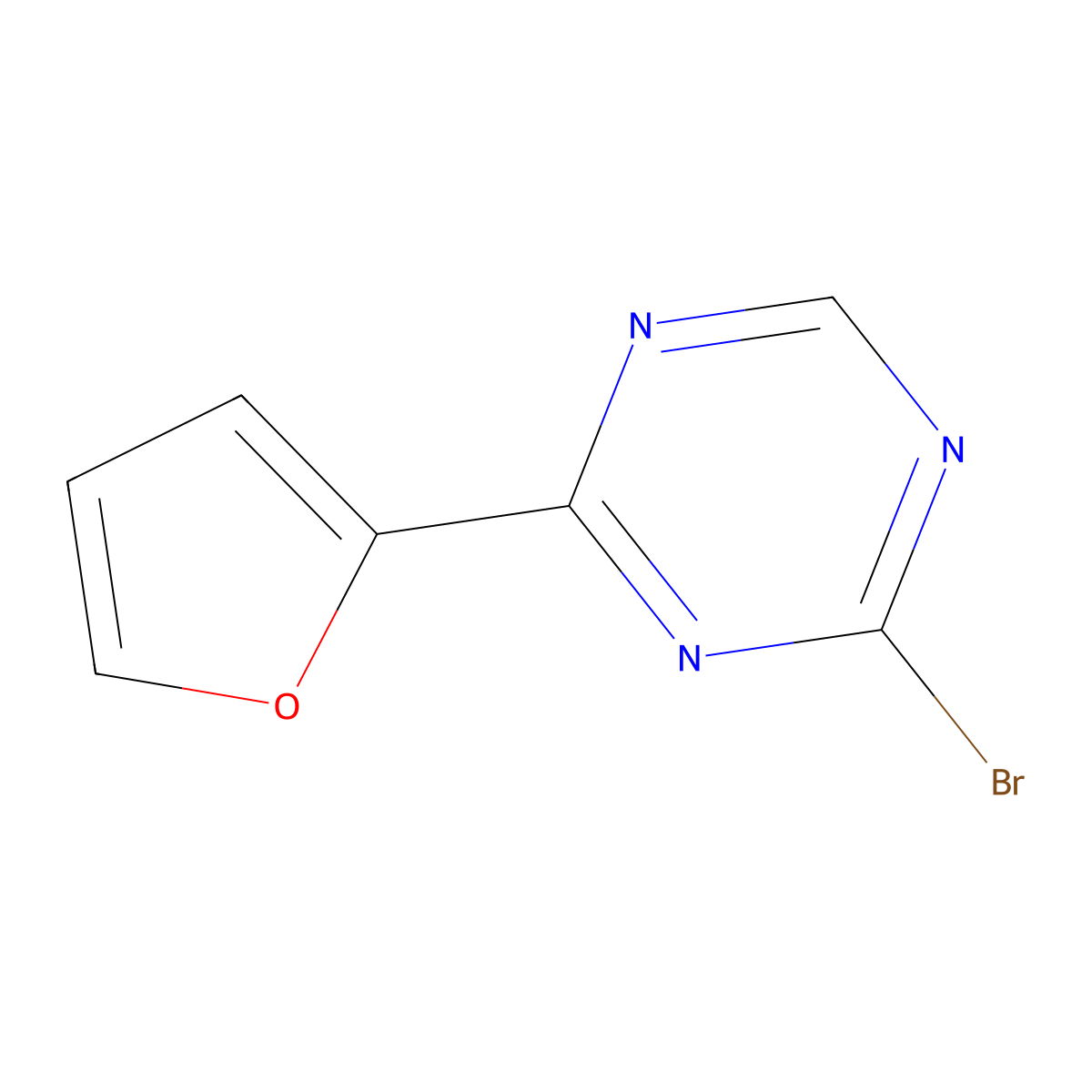 2-Bromo-4-(2-furyl)-1,3,5-triazine molecular structure, CAS 1417518-63-8