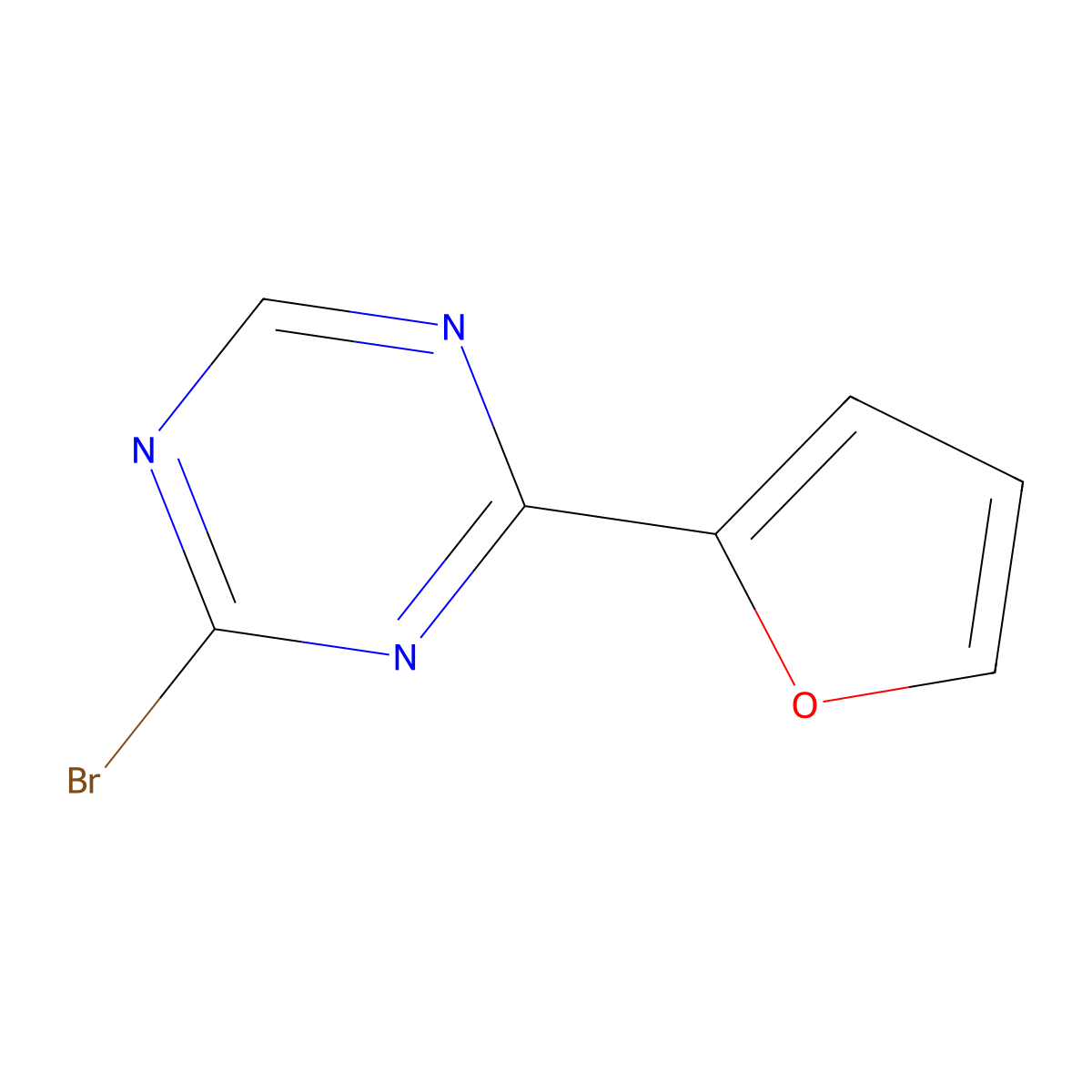 2-Bromo-4-(2-furyl)-1,3,5-triazine molecular structure, CAS 1417518-63-8