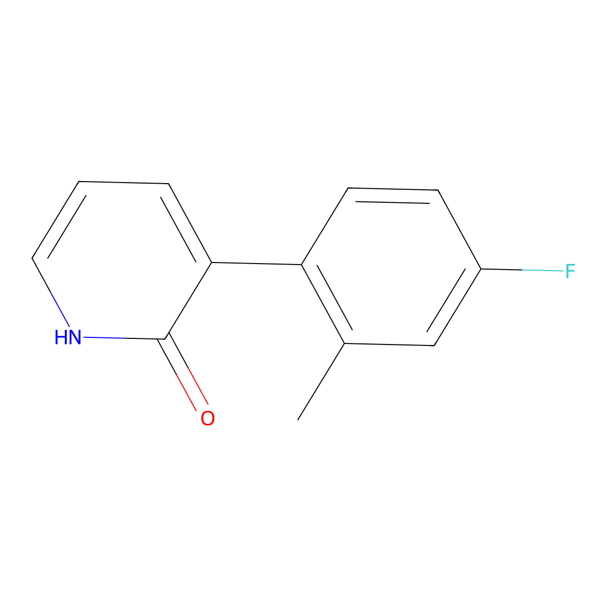 2-Hydroxy-3-(2-methyl-4-fluorophenyl)pyridine molecular structure, CAS 1417518-64-9
