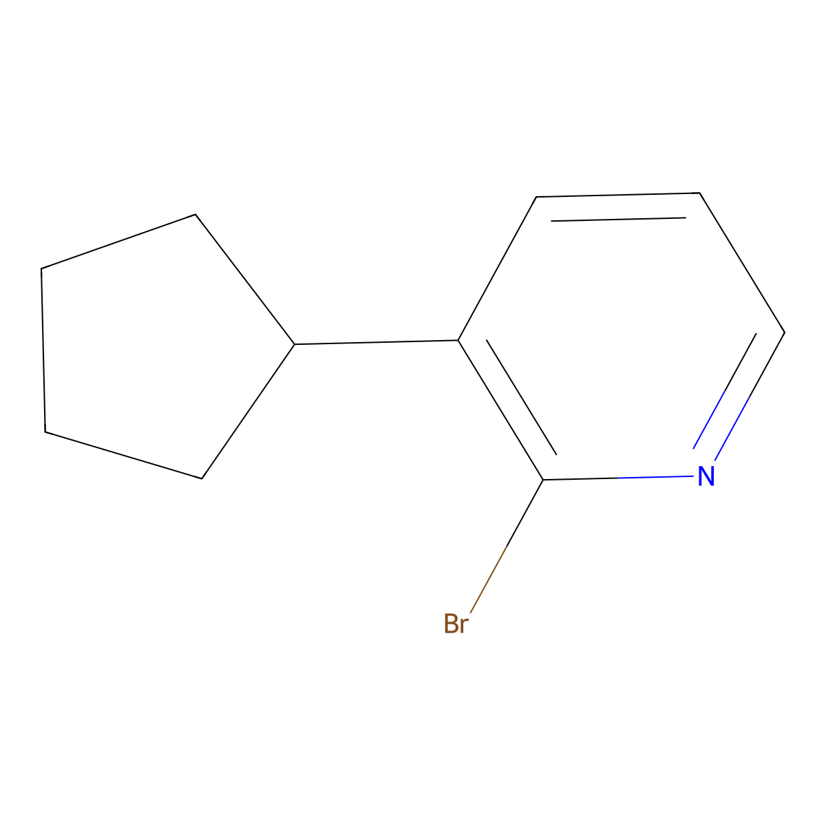 2-Bromo-3-(cyclopentyl)pyridine molecular structure, CAS 1417518-65-0
