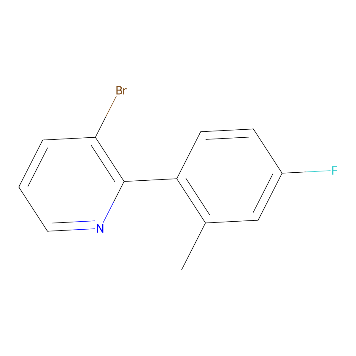 3-Bromo-2-(4-fluoro-2-methylphenyl)pyridine molecular structure, CAS 1417518-67-2