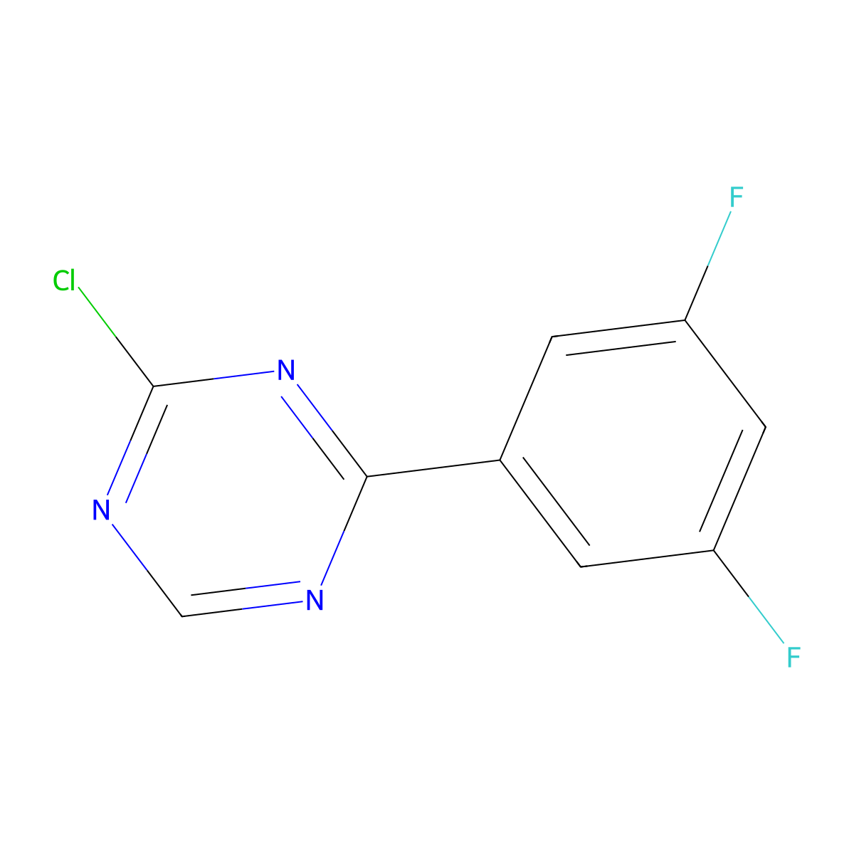 2-Chloro-4-(3,5-difluorophenyl)-1,3,5-triazine molecular structure, CAS 1417518-71-8