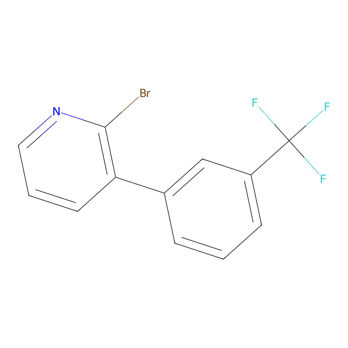 2-Bromo-3-(3-trifluoromethylphenyl)pyridine molecular structure, CAS 1417518-73-0