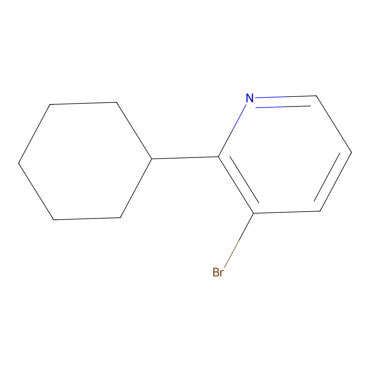 3-Bromo-2-(cyclohexyl)pyridine molecular structure, CAS 1417518-74-1
