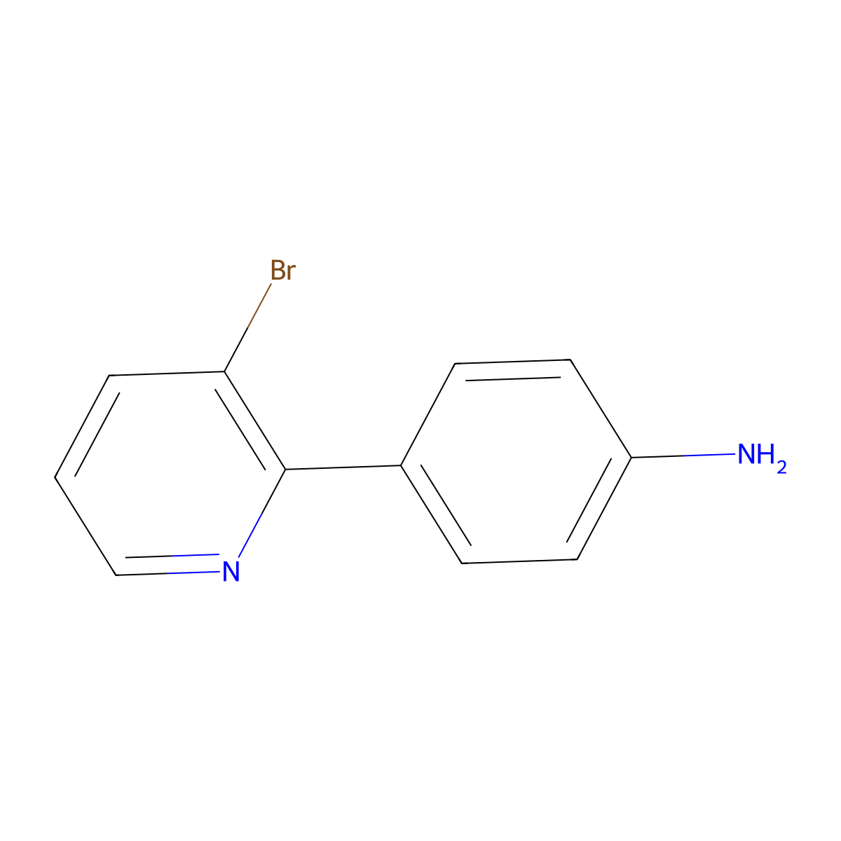 3-Bromo-2-(4-aminophenyl)pyridine molecular structure, CAS 1417518-76-3