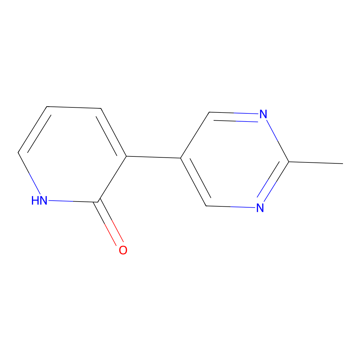 2-Hydroxy-3-(2-methylpyrimidin-5-yl)pyridine molecular structure, CAS 1417518-87-6