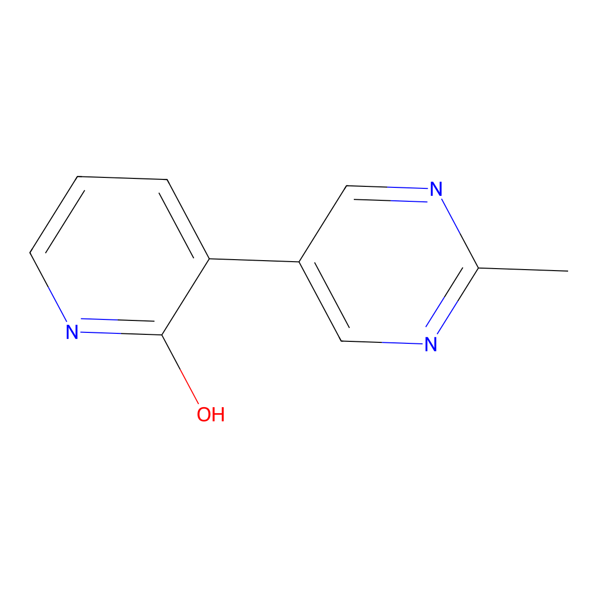 2-Hydroxy-3-(2-methylpyrimidin-5-yl)pyridine molecular structure, CAS 1417518-87-6