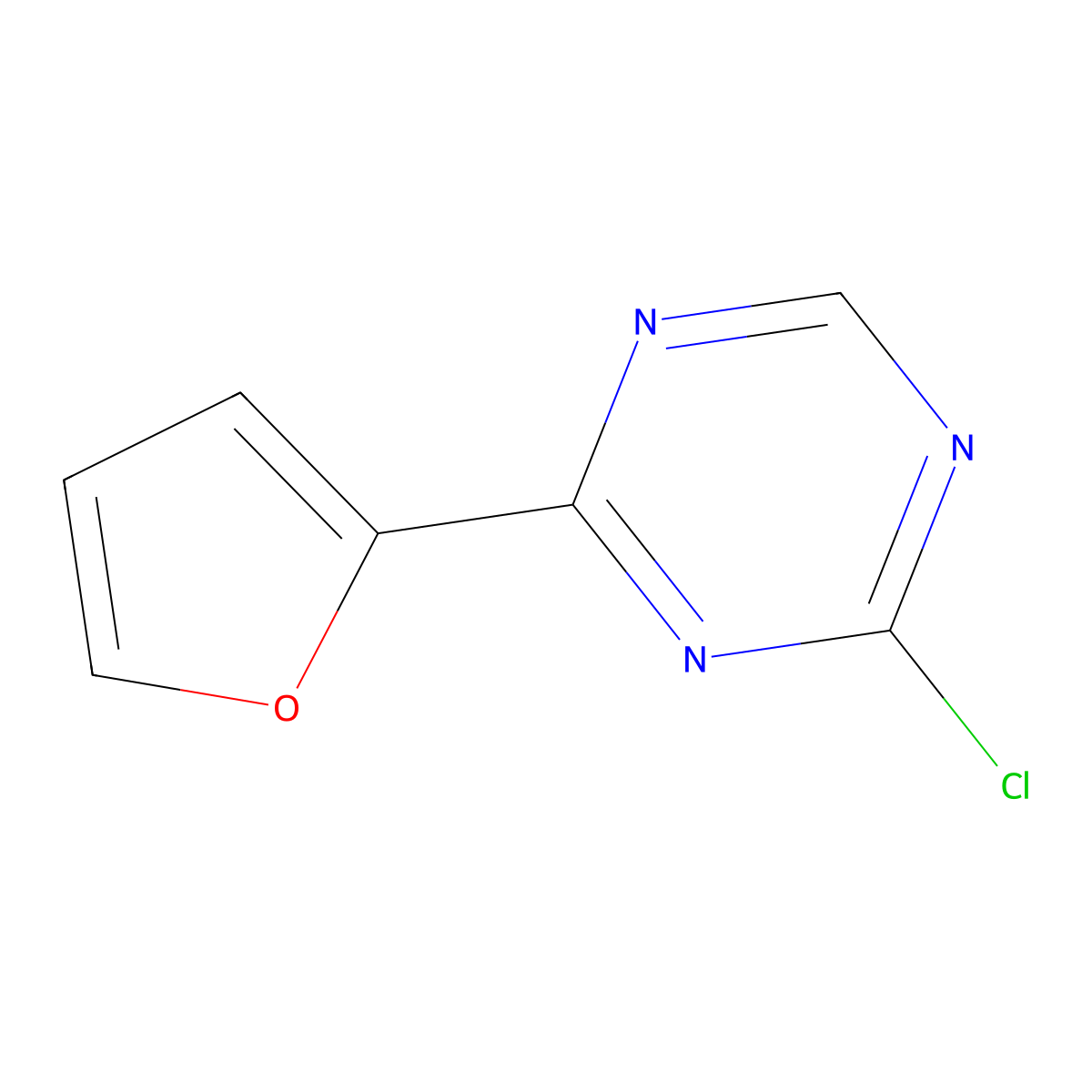 2-Chloro-4-(2-furyl)-1,3,5-triazine molecular structure, CAS 1417518-90-1