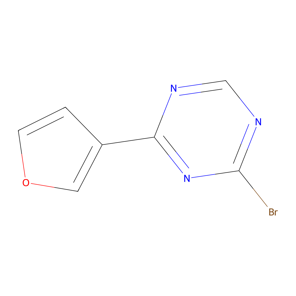 2-Bromo-4-(3-furyl)-1,3,5-triazine molecular structure, CAS 1417518-92-3