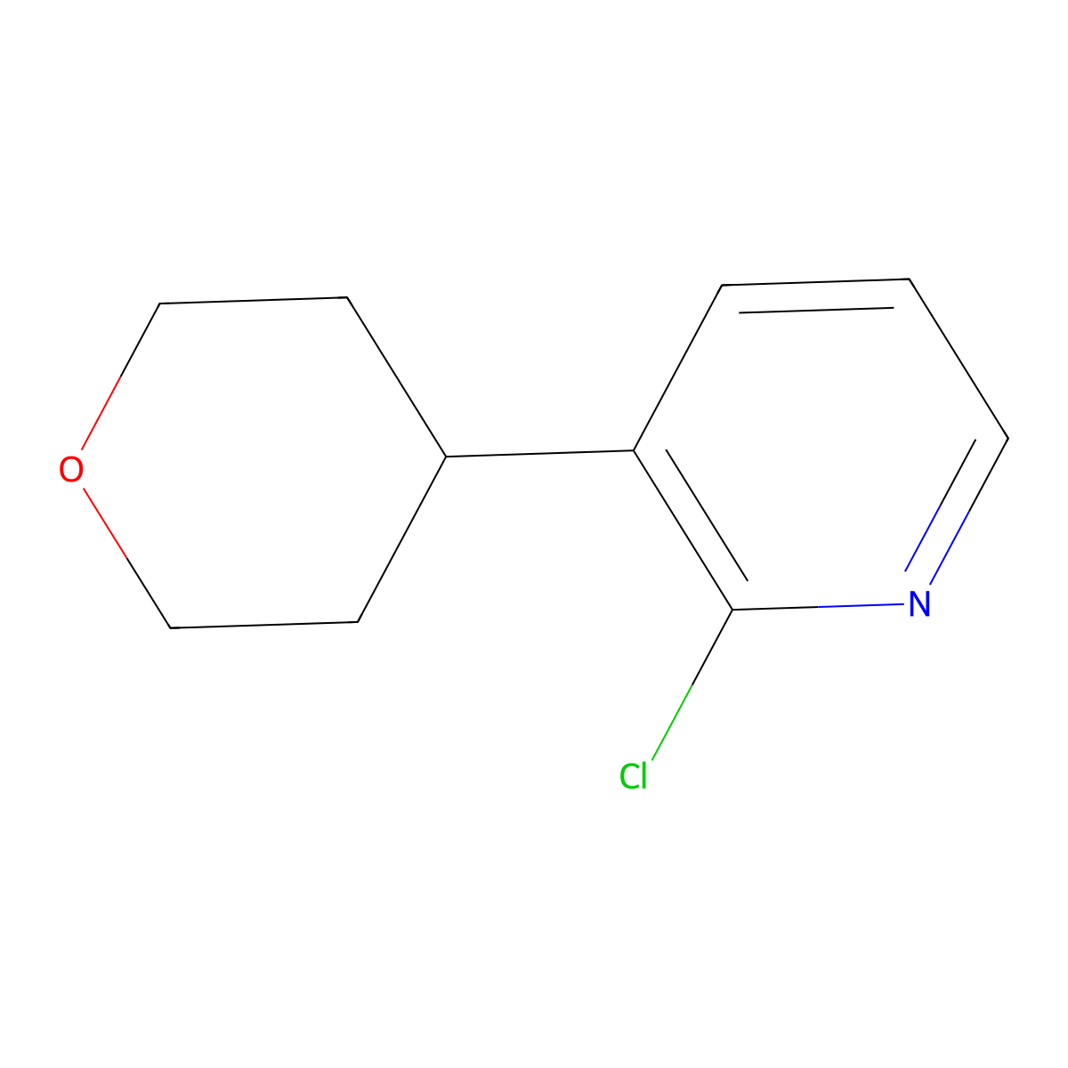 2-Chloro-3-(oxan-4-yl)pyridine molecular structure, CAS 1417518-93-4