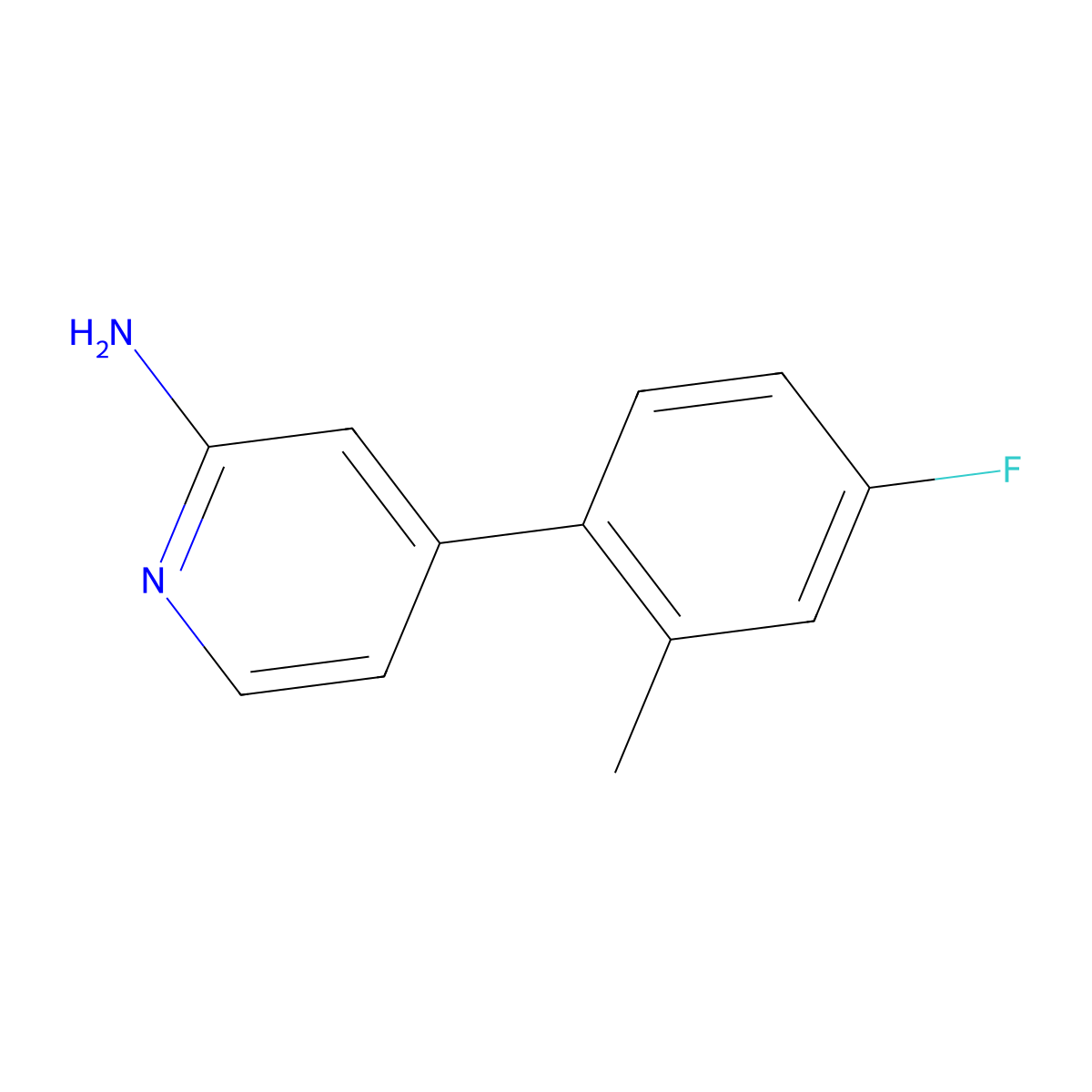 2-Amino-4-(2-methyl-4-fluorophenyl)pyridine molecular structure, CAS 1417518-94-5