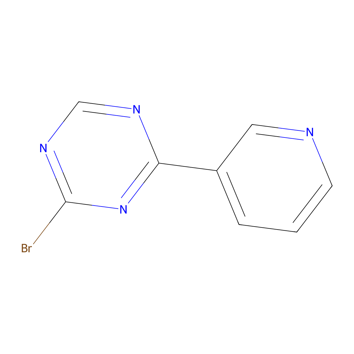 2-Bromo-4-(3-pyridyl)-1,3,5-triazine molecular structure, CAS 1417518-97-8