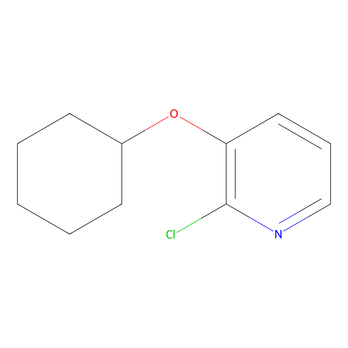 2-Chloro-3-(cyclohexyloxy)pyridine molecular structure, CAS 1417519-01-7