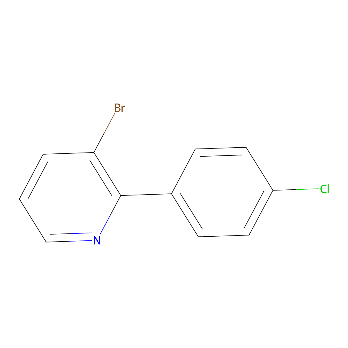 3-Bromo-2-(4-chlorophenyl)pyridine molecular structure, CAS 1417519-06-2
