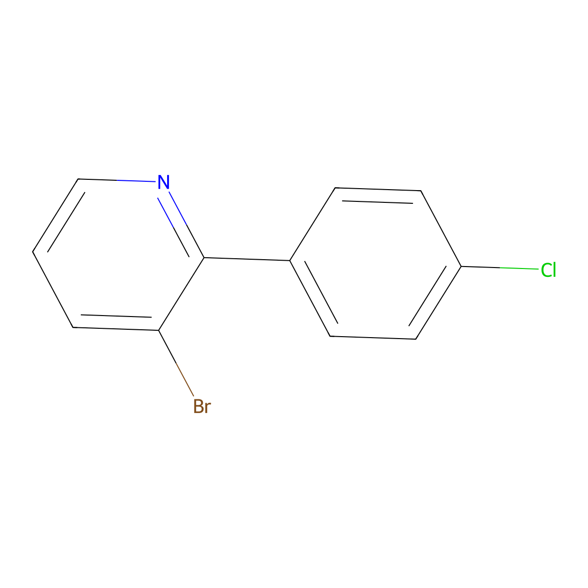 3-Bromo-2-(4-chlorophenyl)pyridine molecular structure, CAS 1417519-06-2