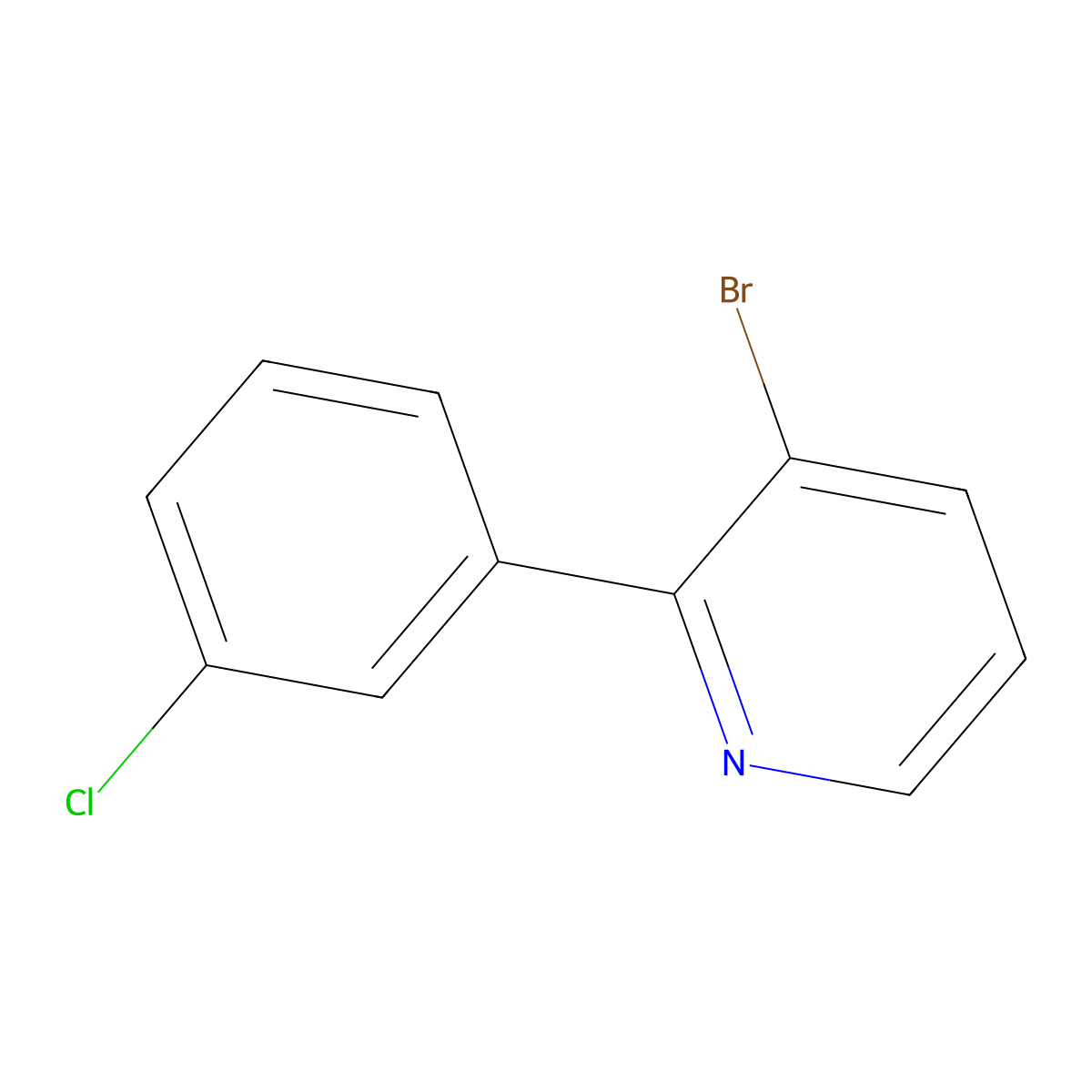 3-Bromo-2-(3-chlorophenyl)pyridine molecular structure, CAS 1417519-07-3