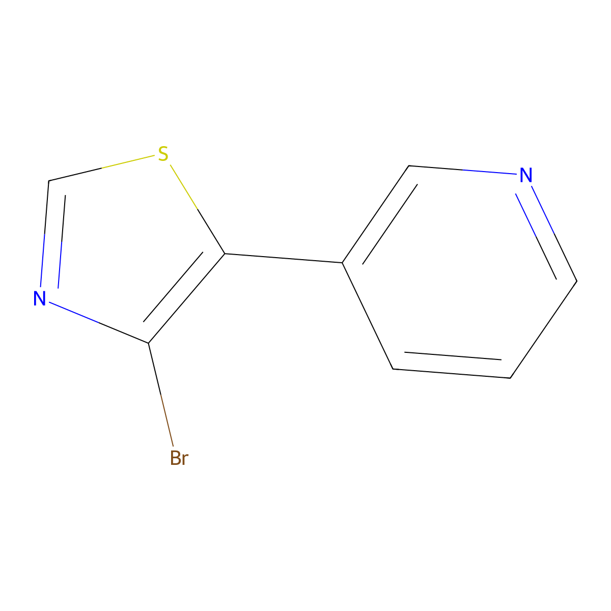 4-Bromo-5-(3-pyridyl)thiazole molecular structure, CAS 1417519-09-5