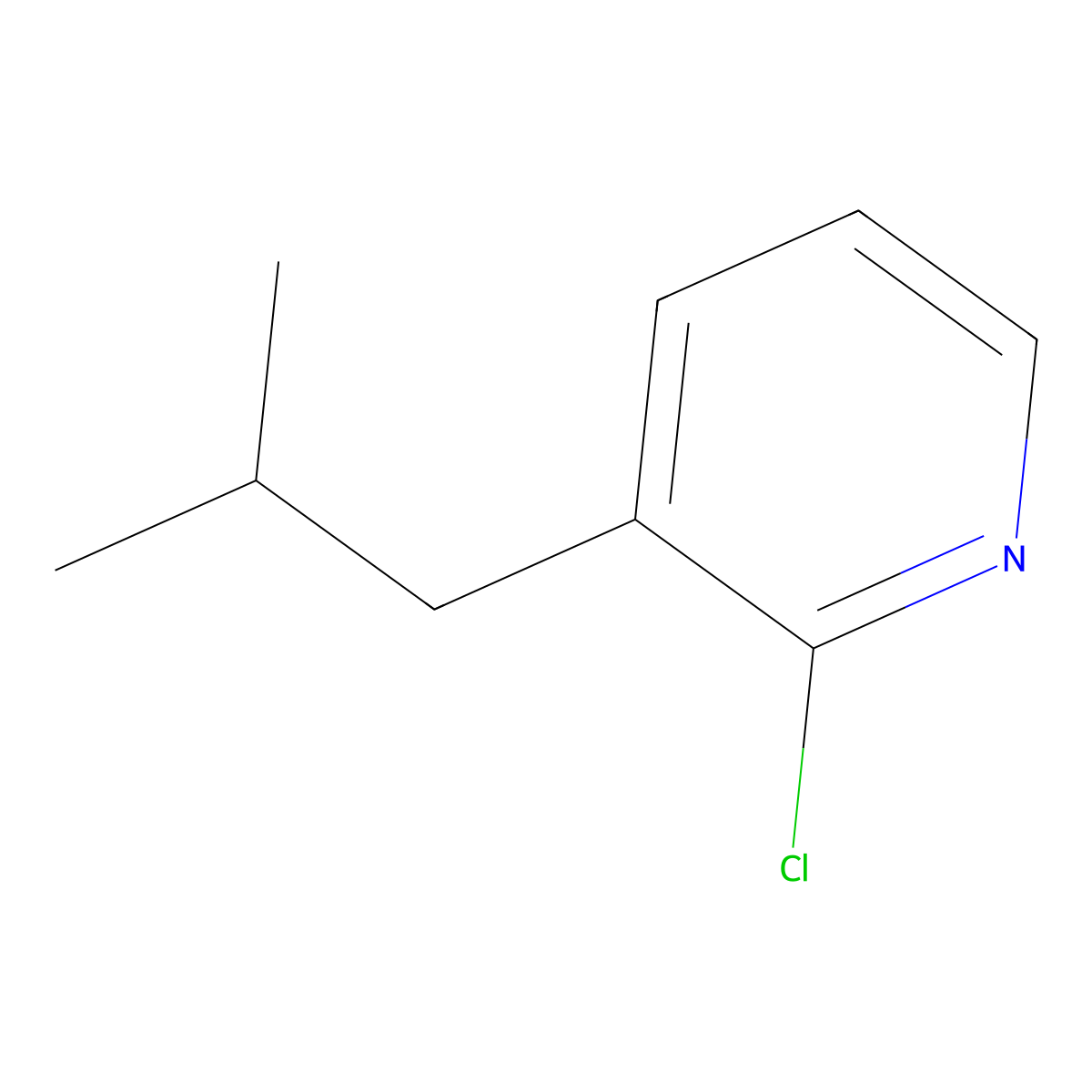 2-Chloro-3-isobutylpyridine molecular structure, CAS 1417519-12-0