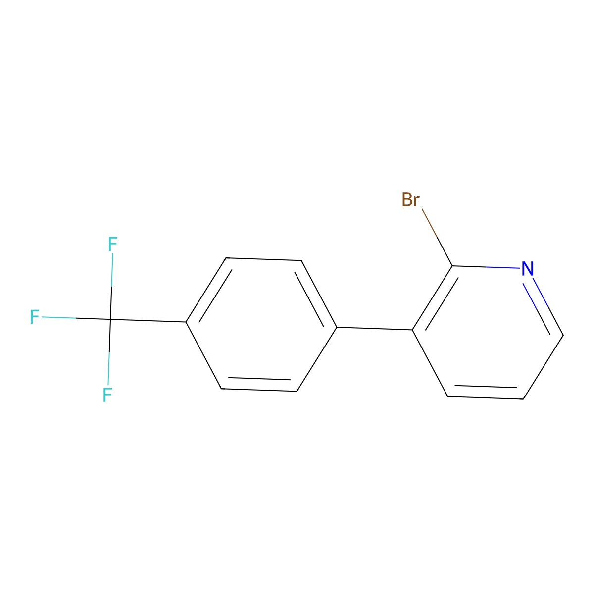 2-Bromo-3-(4-trifluoromethylphenyl)pyridine molecular structure, CAS 1417519-13-1