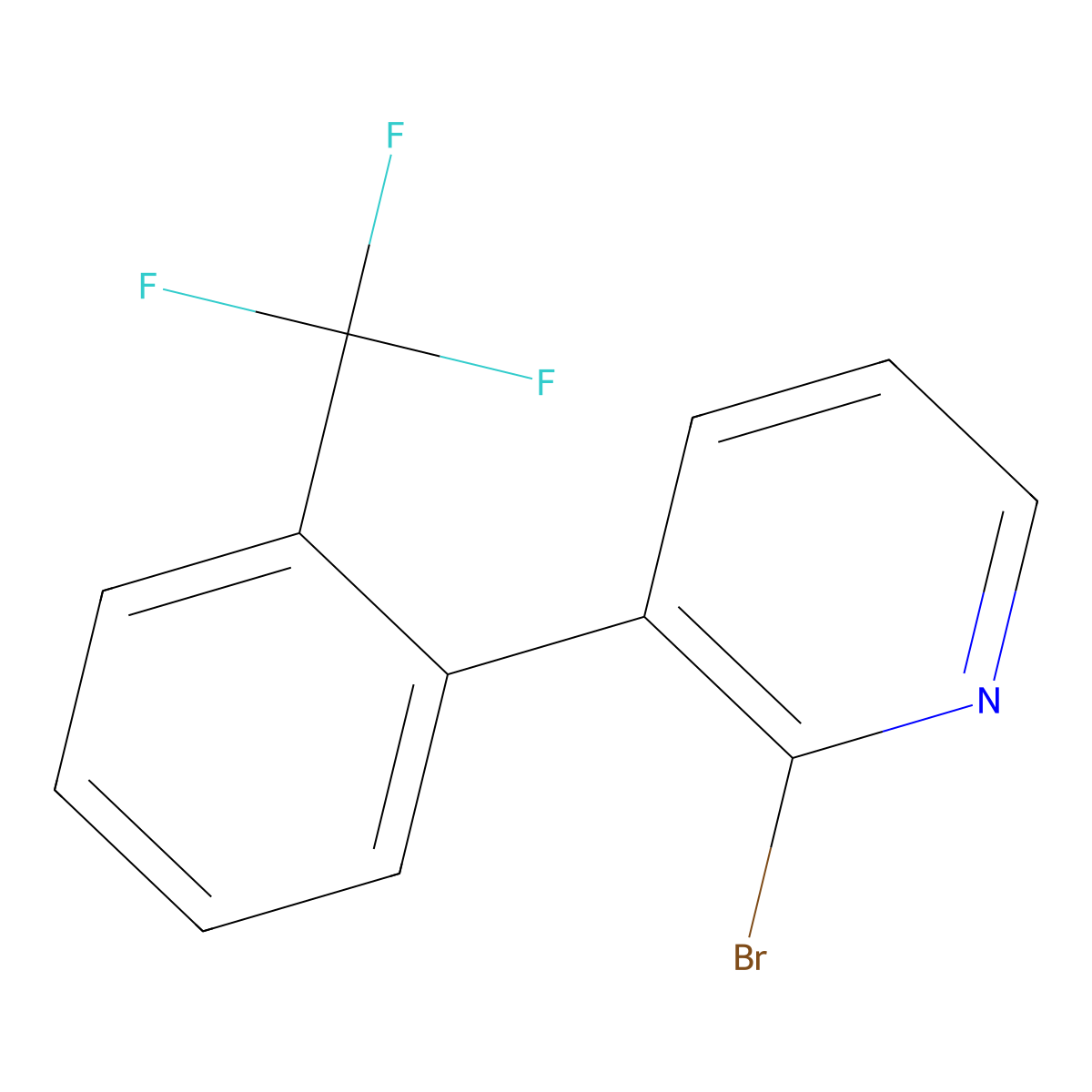 2-Bromo-3-(2-trifluoromethylphenyl)pyridine molecular structure, CAS 1417519-14-2