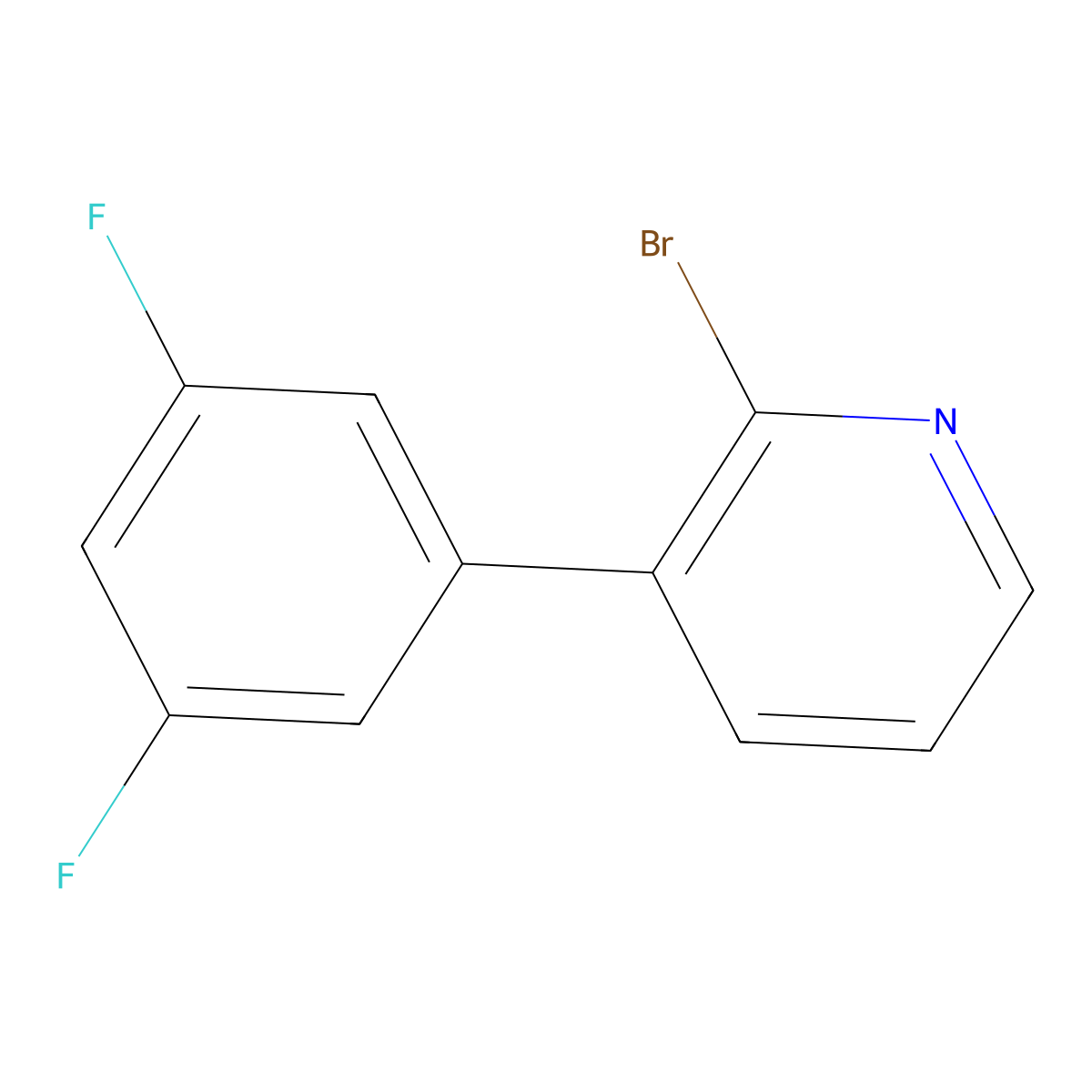 2-Bromo-3-(3,5-difluorophenyl)pyridine molecular structure, CAS 1417519-15-3