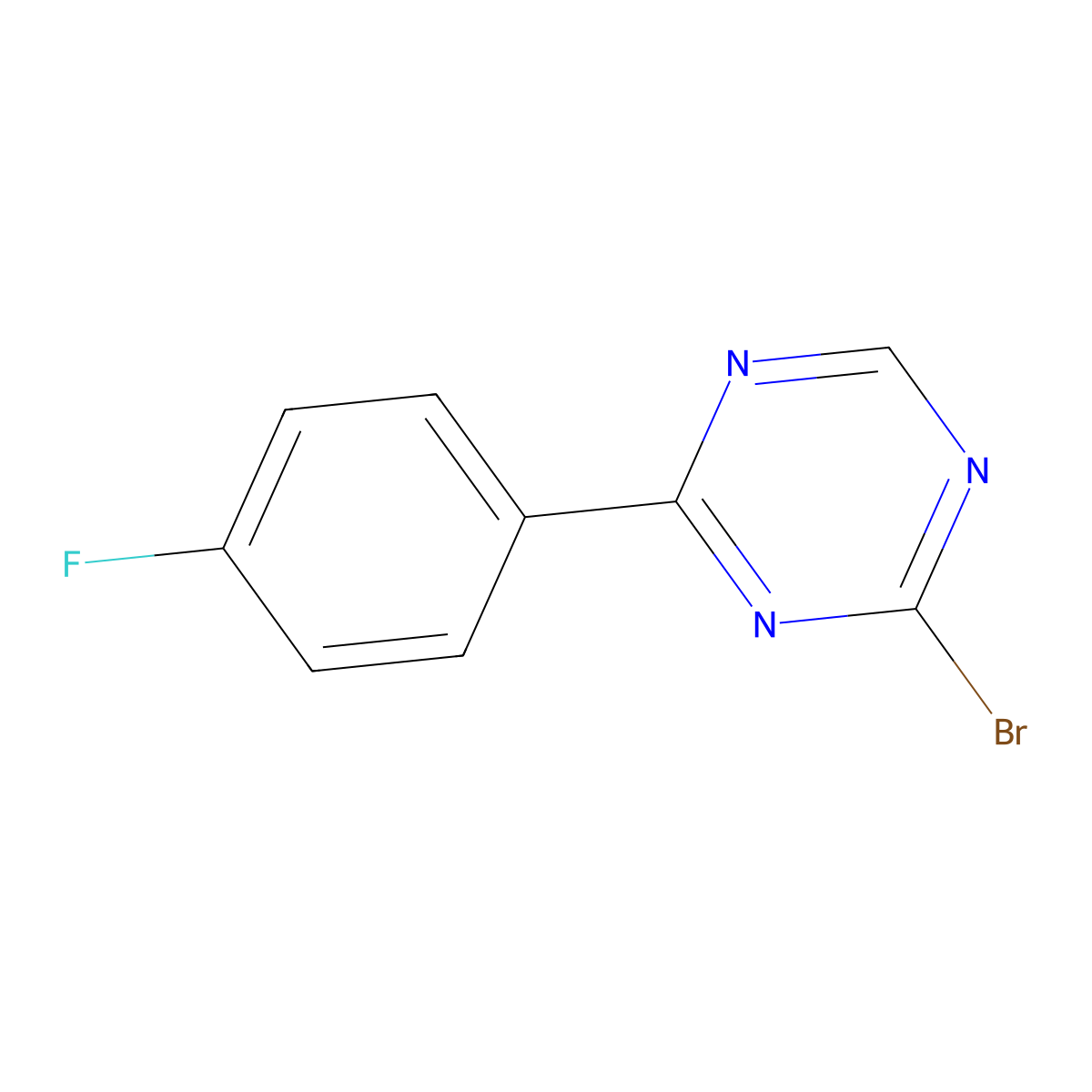 2-Bromo-4-(4-fluorophenyl)-1,3,5-triazine molecular structure, CAS 1417519-20-0