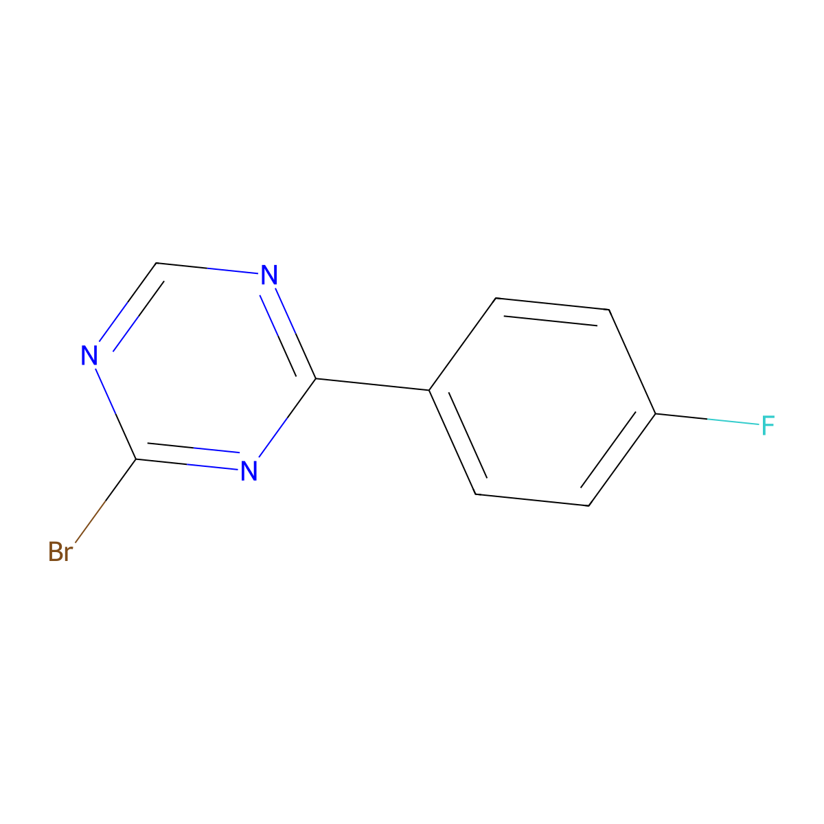 2-Bromo-4-(4-fluorophenyl)-1,3,5-triazine molecular structure, CAS 1417519-20-0