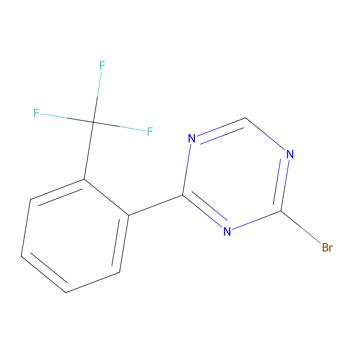 2-Bromo-4-(2-trifluoromethylphenyl)-1,3,5-triazine molecular structure, CAS 1417519-22-2