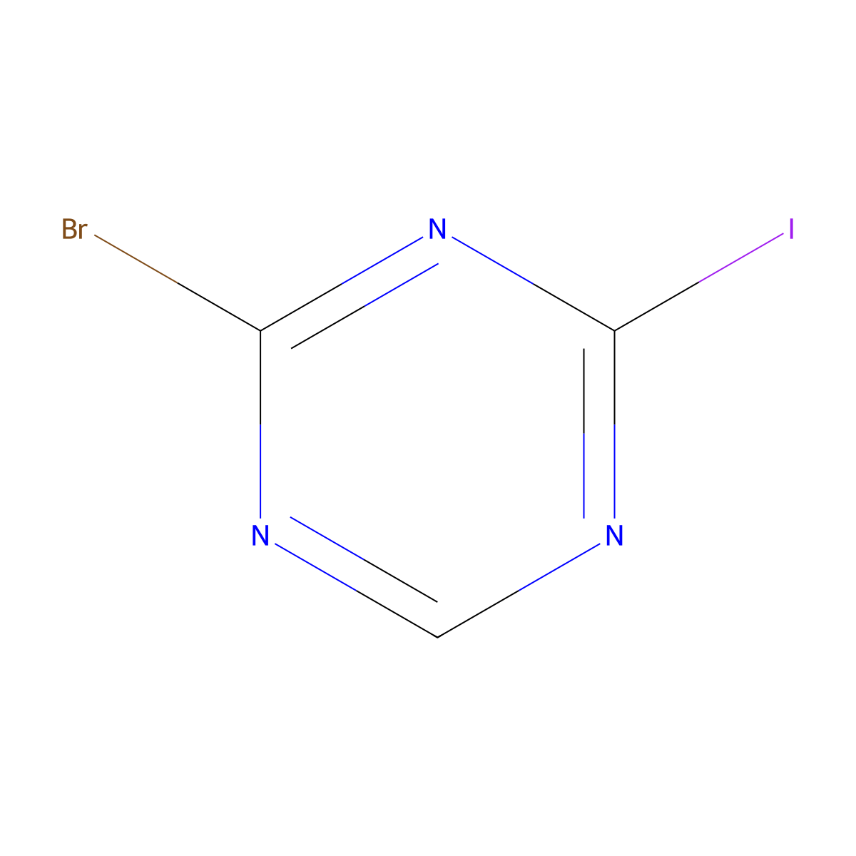 2-Bromo-4-iodo-1,3,5-triazine molecular structure, CAS 1417519-25-5