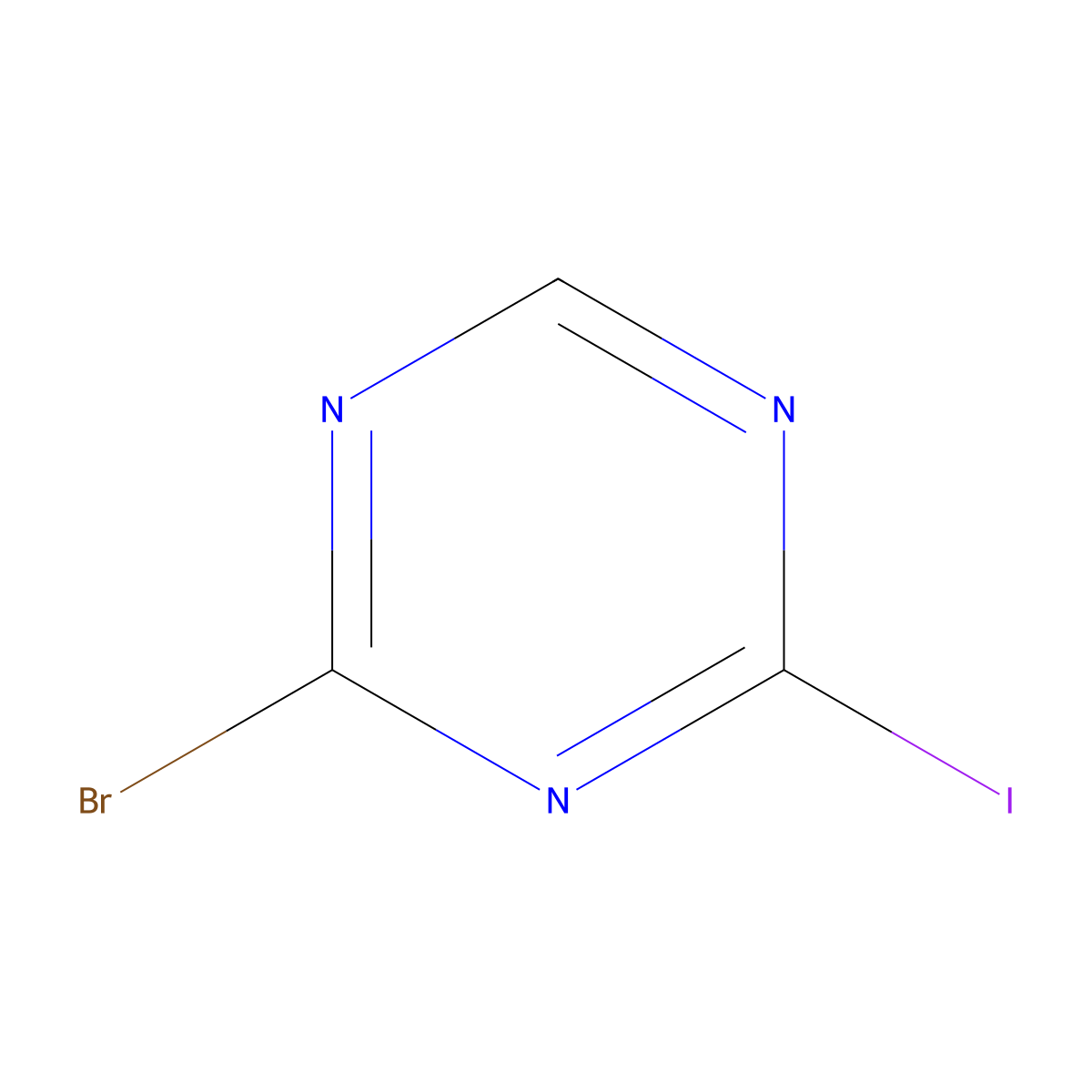 2-Bromo-4-iodo-1,3,5-triazine molecular structure, CAS 1417519-25-5