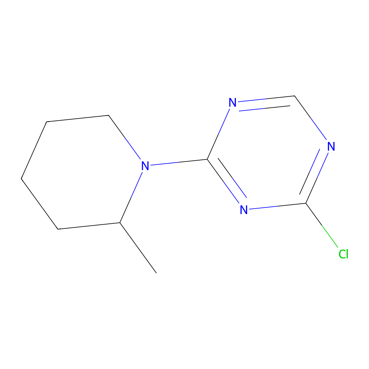 2-Chloro-4-(2-methylpiperidin-1-yl)-1,3,5-triazine molecular structure, CAS 1417519-26-6