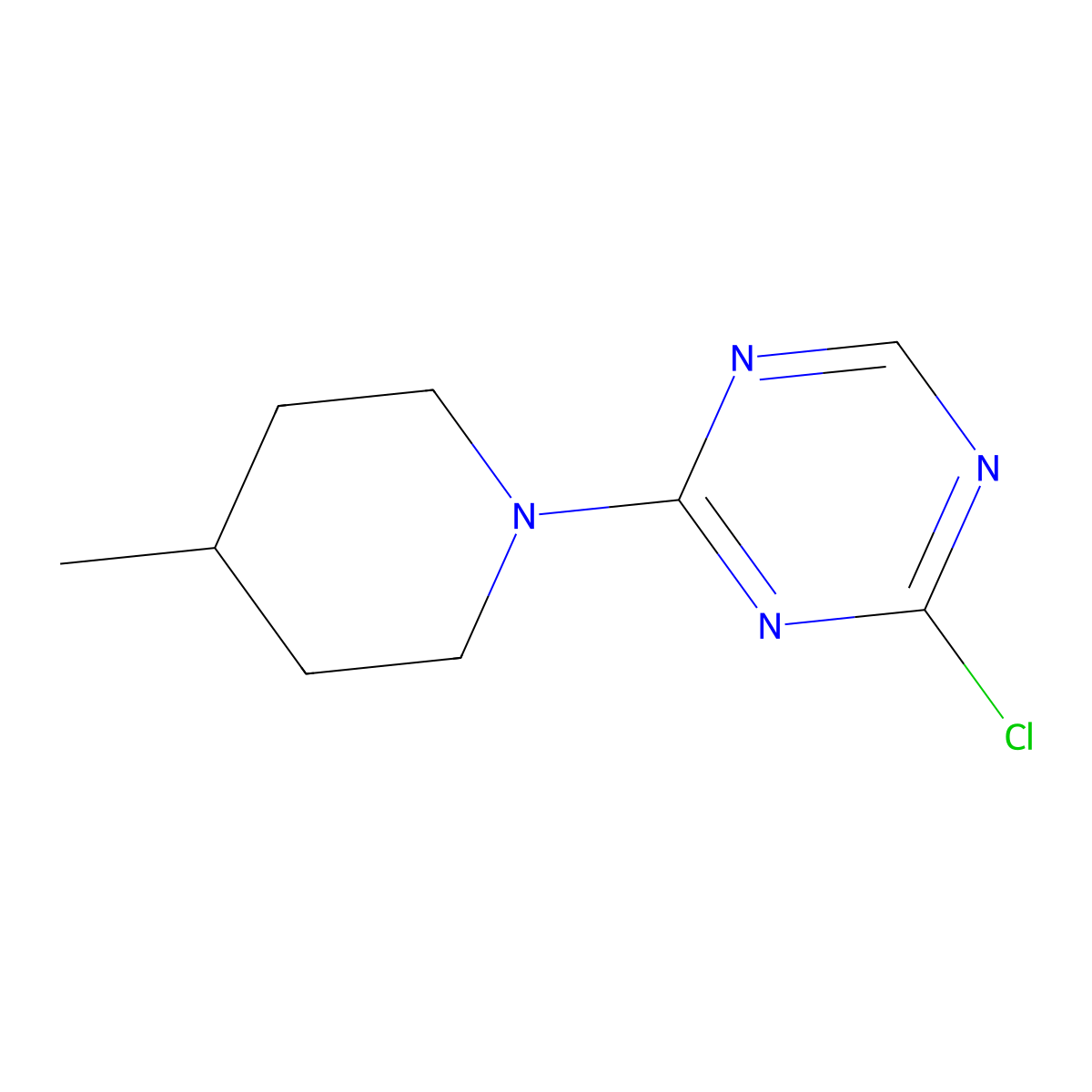 2-Chloro-4-(4-methylpiperidin-1-yl)-1,3,5-triazine molecular structure, CAS 1417519-27-7