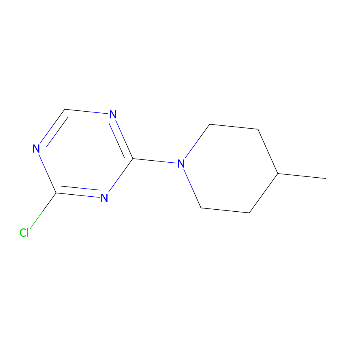2-Chloro-4-(4-methylpiperidin-1-yl)-1,3,5-triazine molecular structure, CAS 1417519-27-7