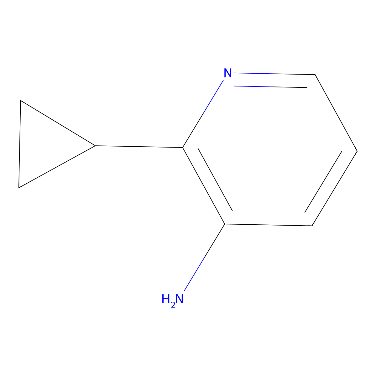 2-Cyclopropylpyridin-3-amine molecular structure, CAS 1417519-28-8