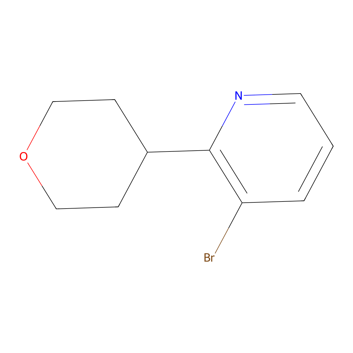 3-Bromo-2-(oxan-4-yl)pyridine molecular structure, CAS 1417519-31-3