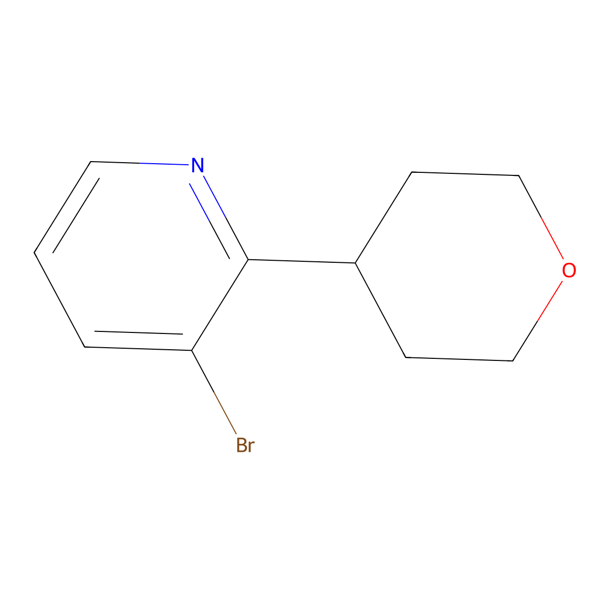 3-Bromo-2-(oxan-4-yl)pyridine molecular structure, CAS 1417519-31-3
